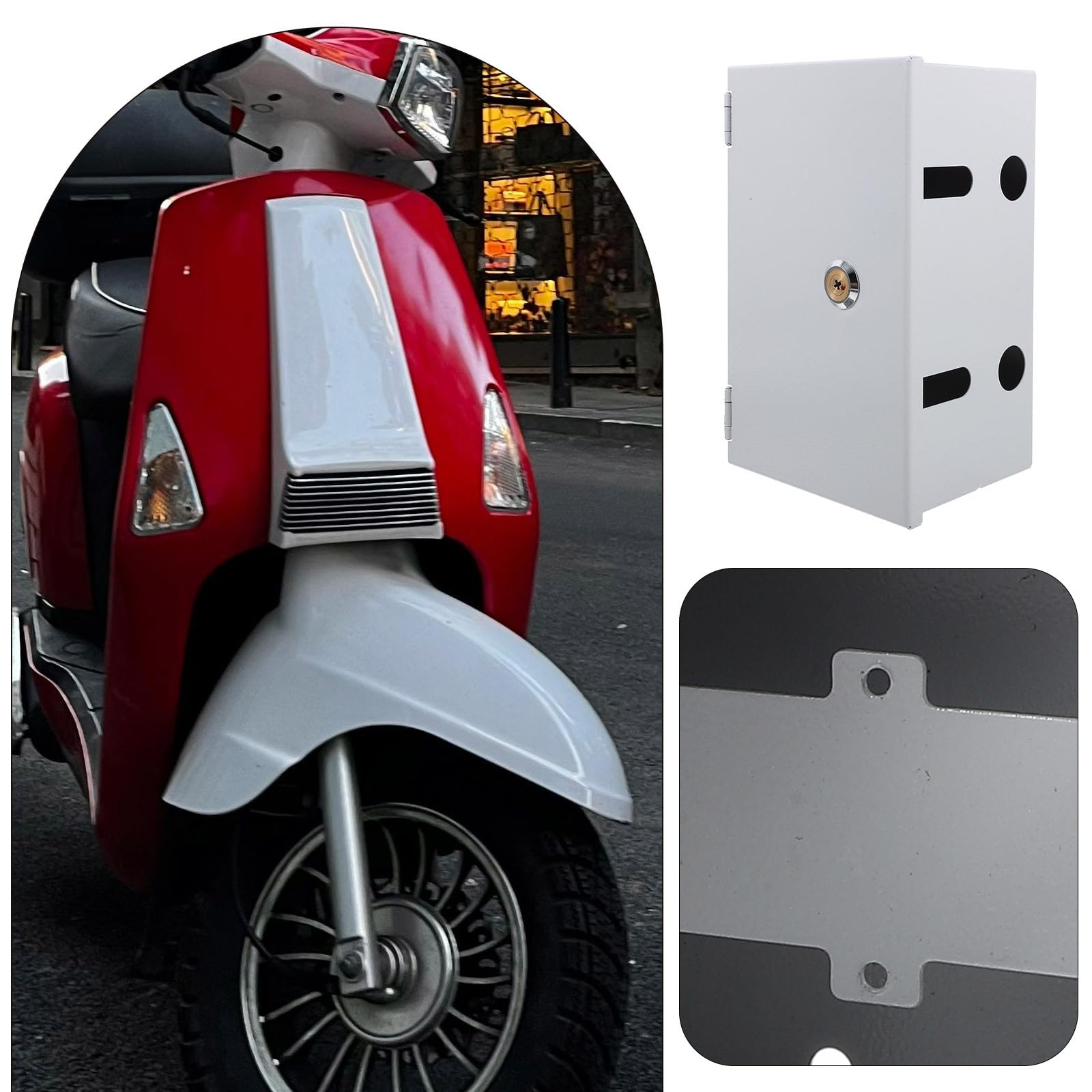 LALAFINA Caja de Enchufe Exterior de Acero Inoxidable con Cerradura, Resistente al Agua y Lluvia, Doble Conector para Protección Eléctrica en Exteriores, Caja de Salida Metálica Segura