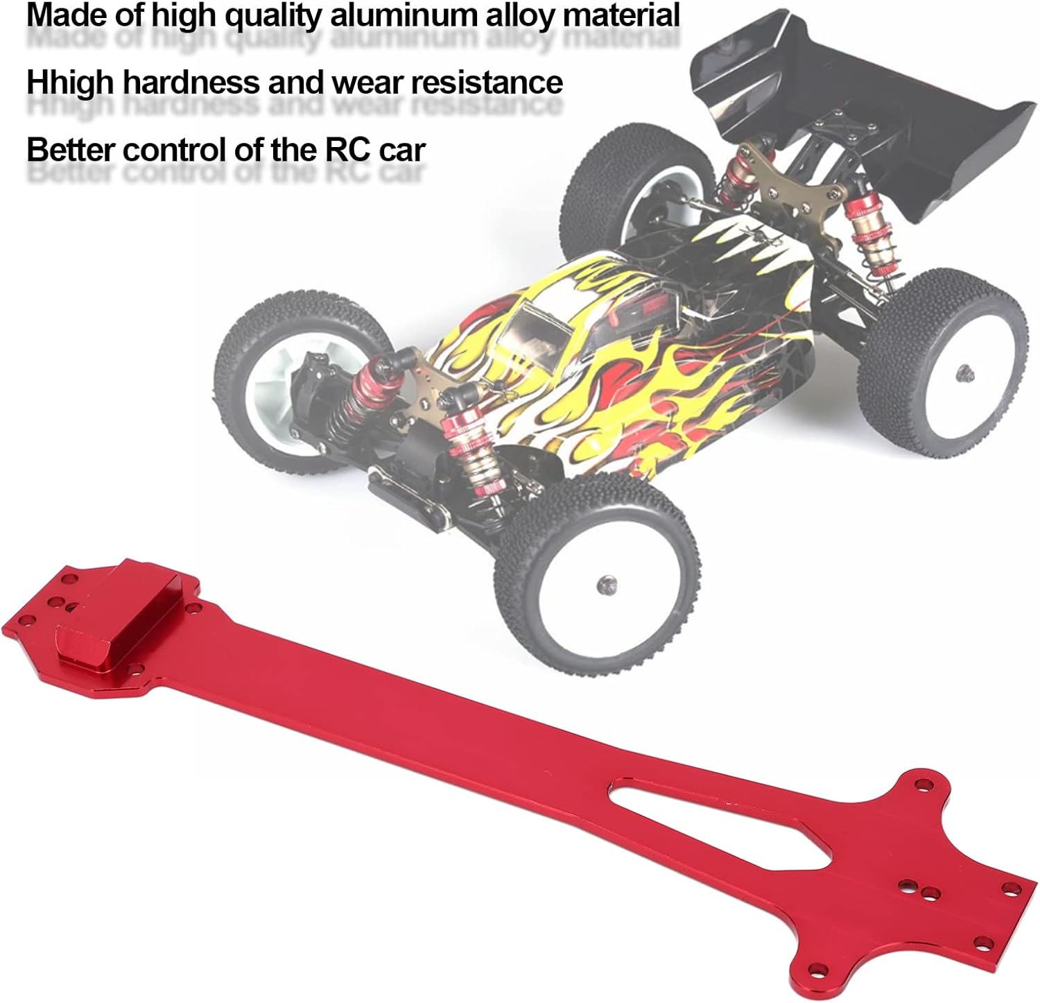 Dilwe RC Second Floor Board,High Strength Aluminum Alloy RC Car Second Floor Board Upgrade Parts for 144001 124018 124019 1/14 Car(red)