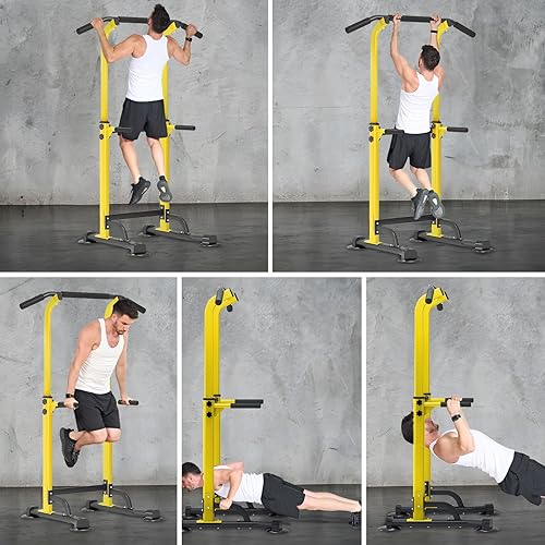 Miniatura 2 de Dland Power Tower - Barra de dominadas, estación de inmersión y soporte de barra de inmersión ajustable en altura, equipo de ejercicio multifunción