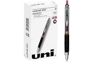 Uniball Signo 207 Gel Pen 12-Pack, 0.5mm Micro Red Pens