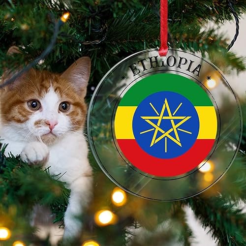 Vista 39 de Guatemala - Adornos acrílicos de Navidad, regalo de recuerdo de ciudad patriótica, adorno para árbol de Navidad, bandera nacional de Guatemala