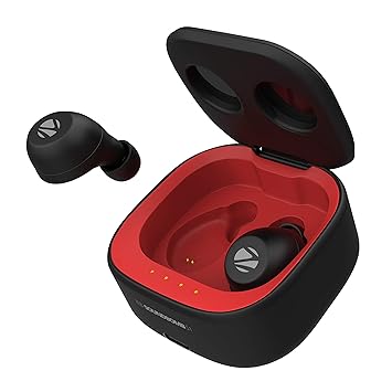 ZEBRONICS Zeb- Sound Bomb S1 Truly Wireless Bluetooth in Ear Earbuds with Mic (Black and Red)