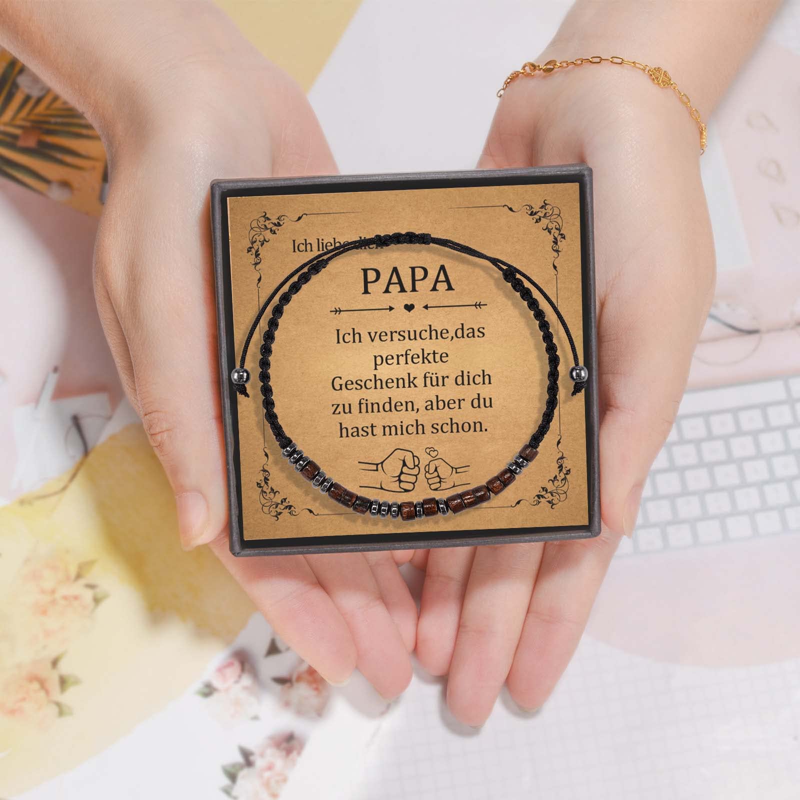 CheersLife Gewebte Seile Morsecode Papa-DEDE