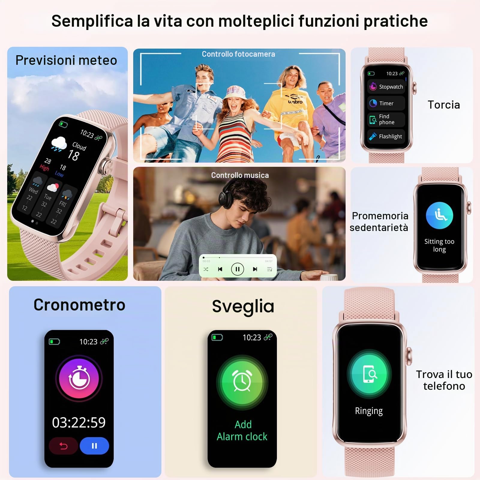 Fempoin Smartwatch Donna Uomo, 1.47” HD Orologio Smartwatch, 110+ Modalità Sportive Smart Watch con Sonno/ SpO2/ 24H Cardiofrequenzimetro, Impermeabile IP68 Fitness Tracker per Android iOS