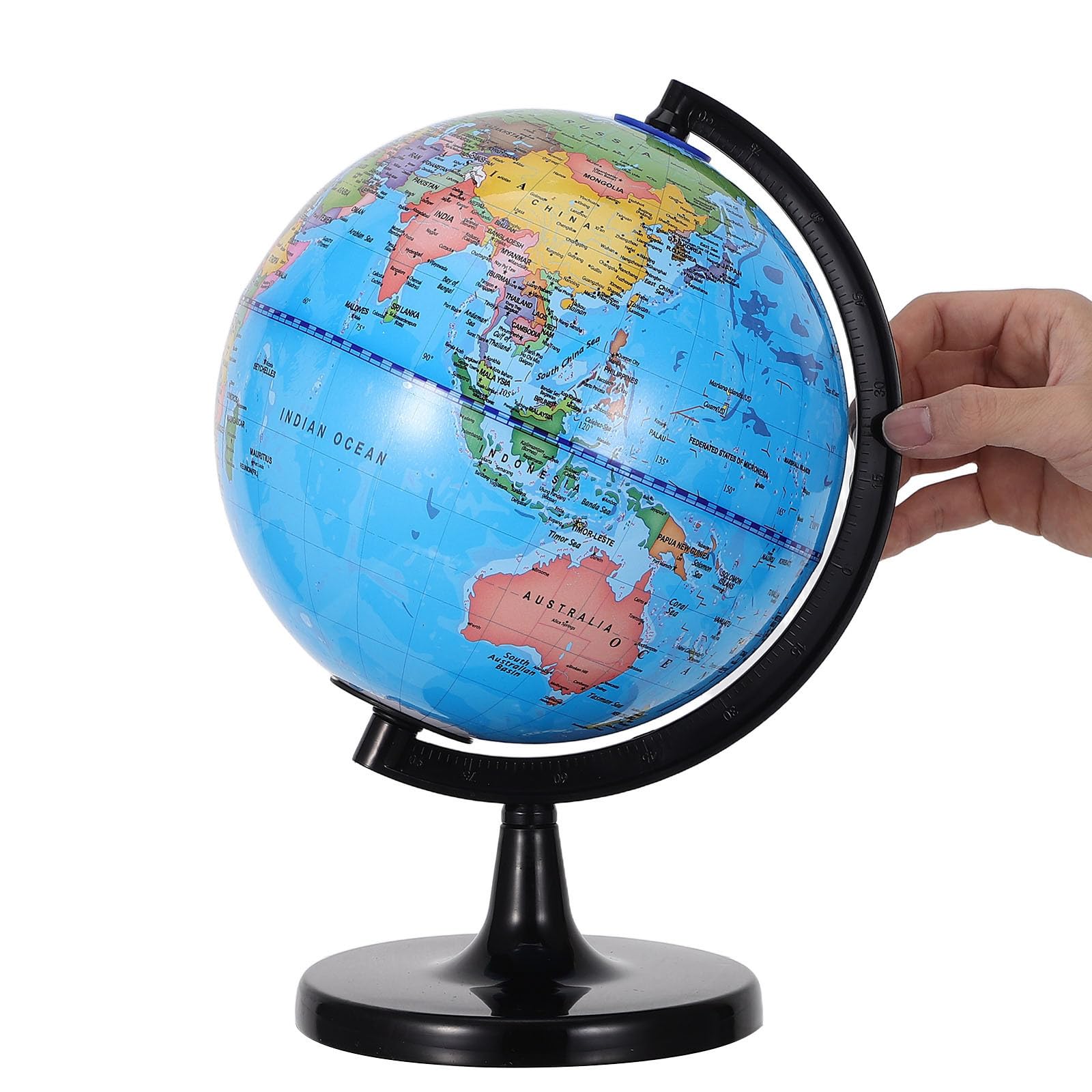Zerodeko Globo Terráqueo Educativo con Base de Plástico y Cable Usb, Giratorio y Resistente para Uso en Aula y Enseñanza en Casa