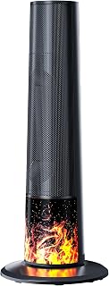 Space Heater, 1500W Electric Heaters Indoor Portable PTC Ceramic Tower Fireplace Heater with 3D Flame, 12H Timer, Remote Control, 70° Oscillation, Heating & Fan Modes for Home & Office