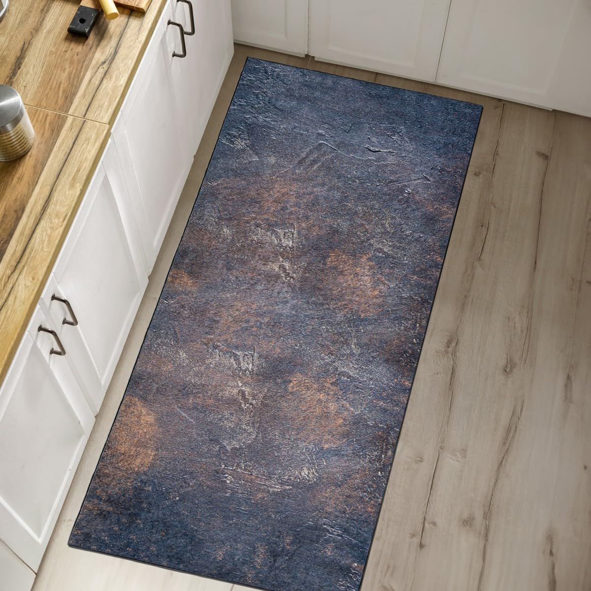Mazovia Tappeto Cucina 80x300cm Antracite Grigio Astratto Elegante