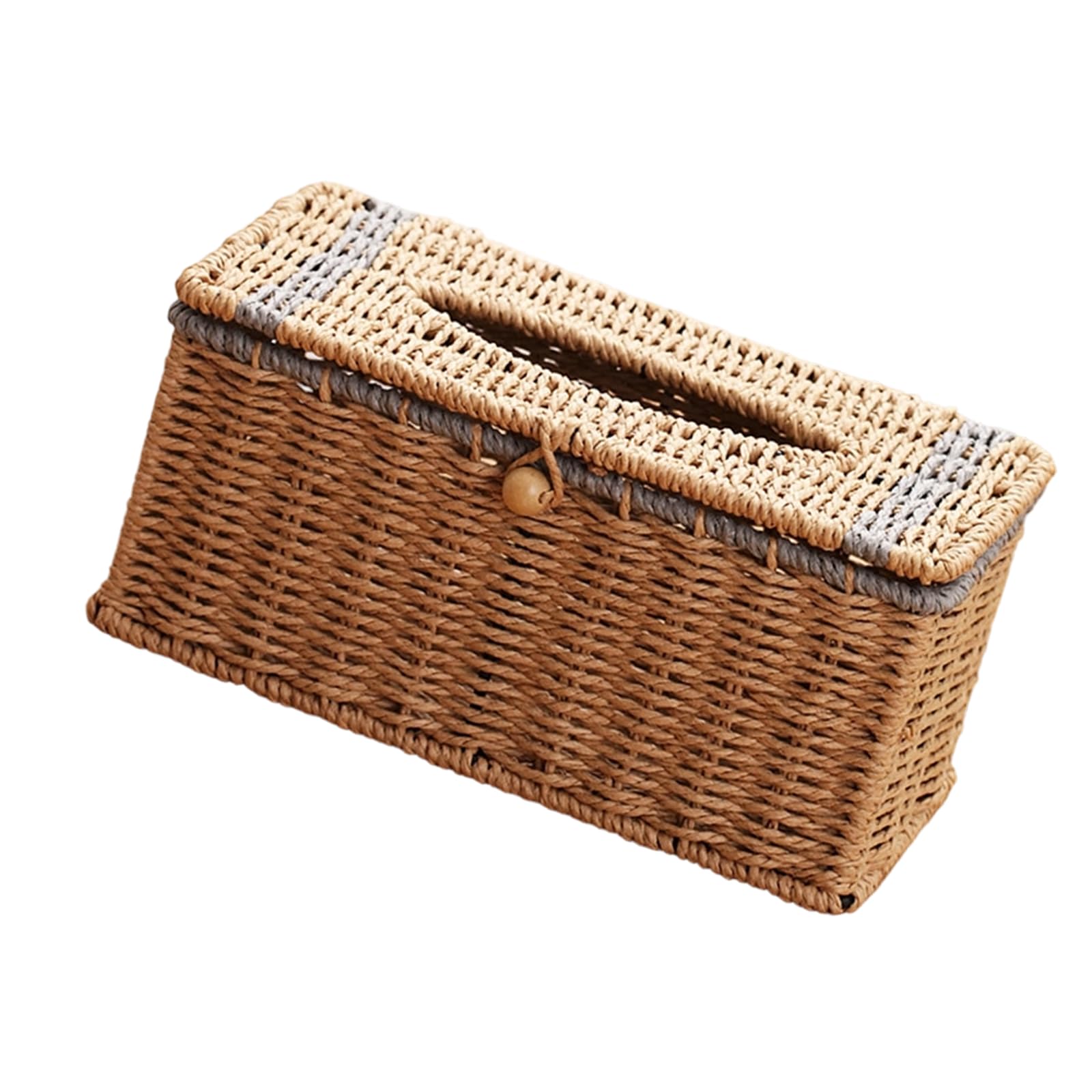 Artisanal Handwoven Paper Fiber Basket Perfect for Storing Tissues and Small Items Stylish Home Decoration Breathable Face Towel Box