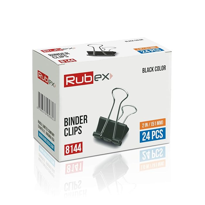 Buy Rubex Binder Clips, Extra Large Binder Clips, Jumbo Binder Clips, 2