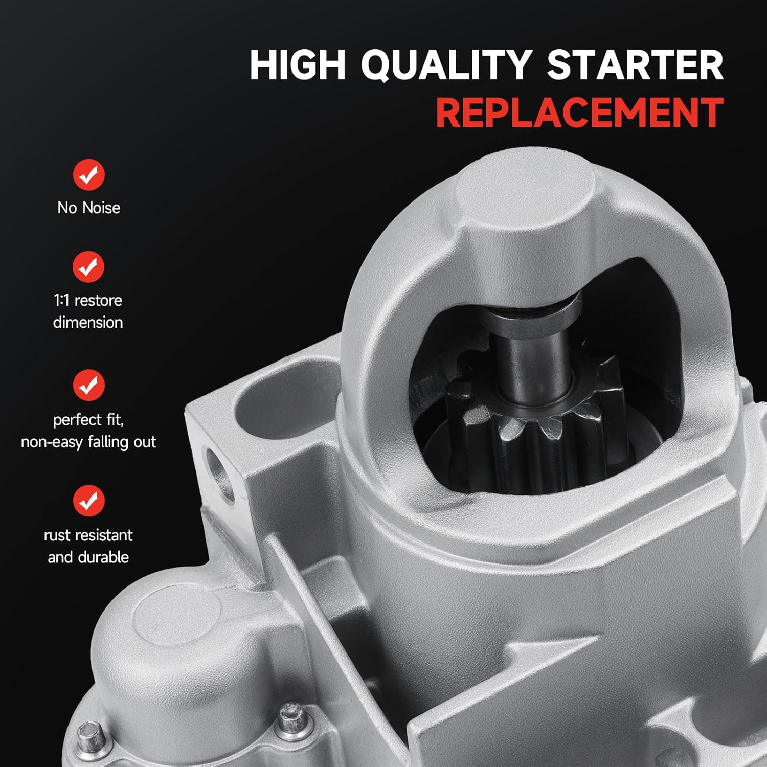 Starter Replacement for 1999-2004 Chevrolet S10 Silverado 1500 Astro Blazer Express 1500 2500, for GMC Savana 1500 2500 Sierra 1500 Sonoma Jimmy Safari, Isuzu Hombre Oldsmobile Bravada SDR0086