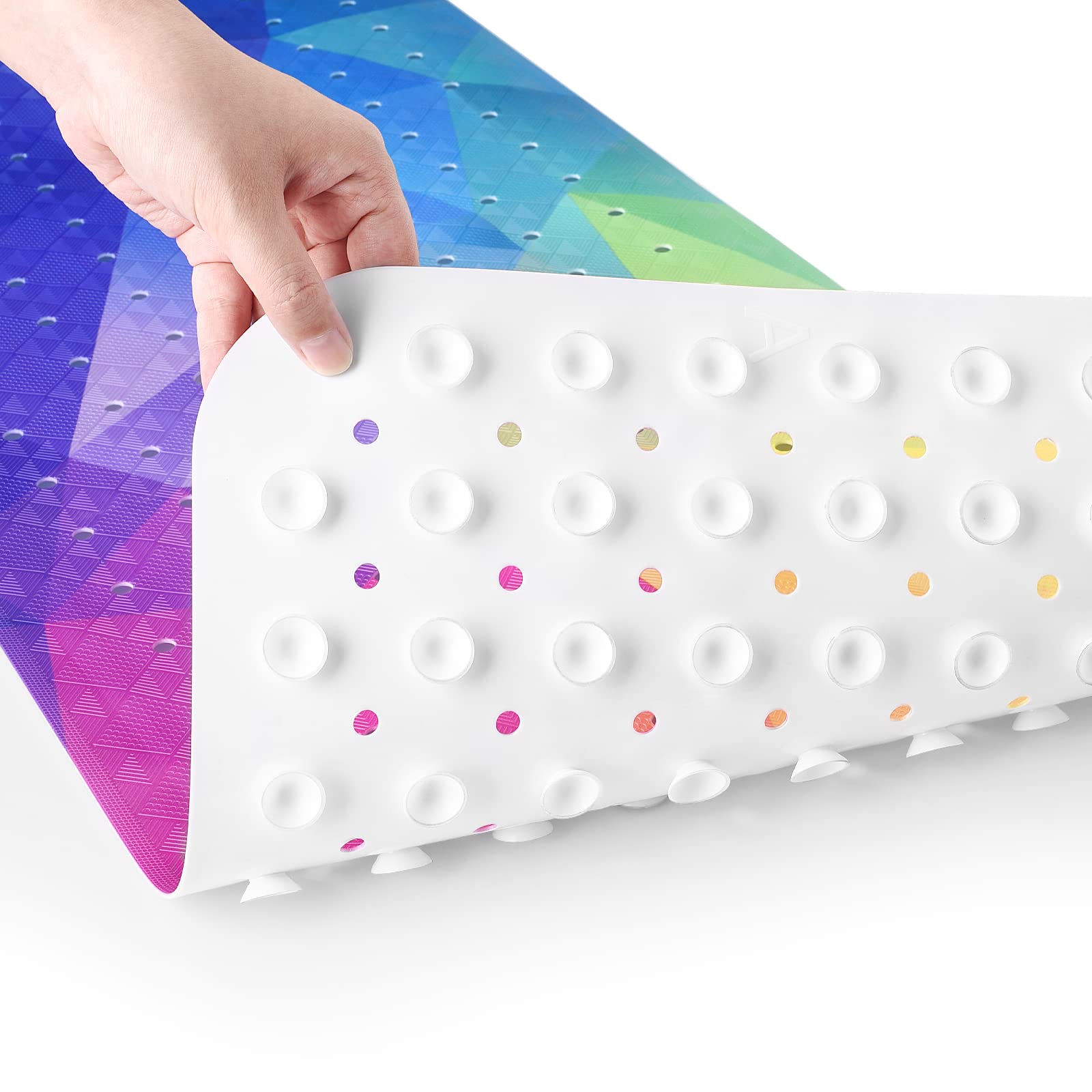 Reetual XL Duschmatte Rutschfest - 70 X 70 Cm Mit Saugnäpfen & Abflusslöchern, Schwarz, Maschinenwaschbar