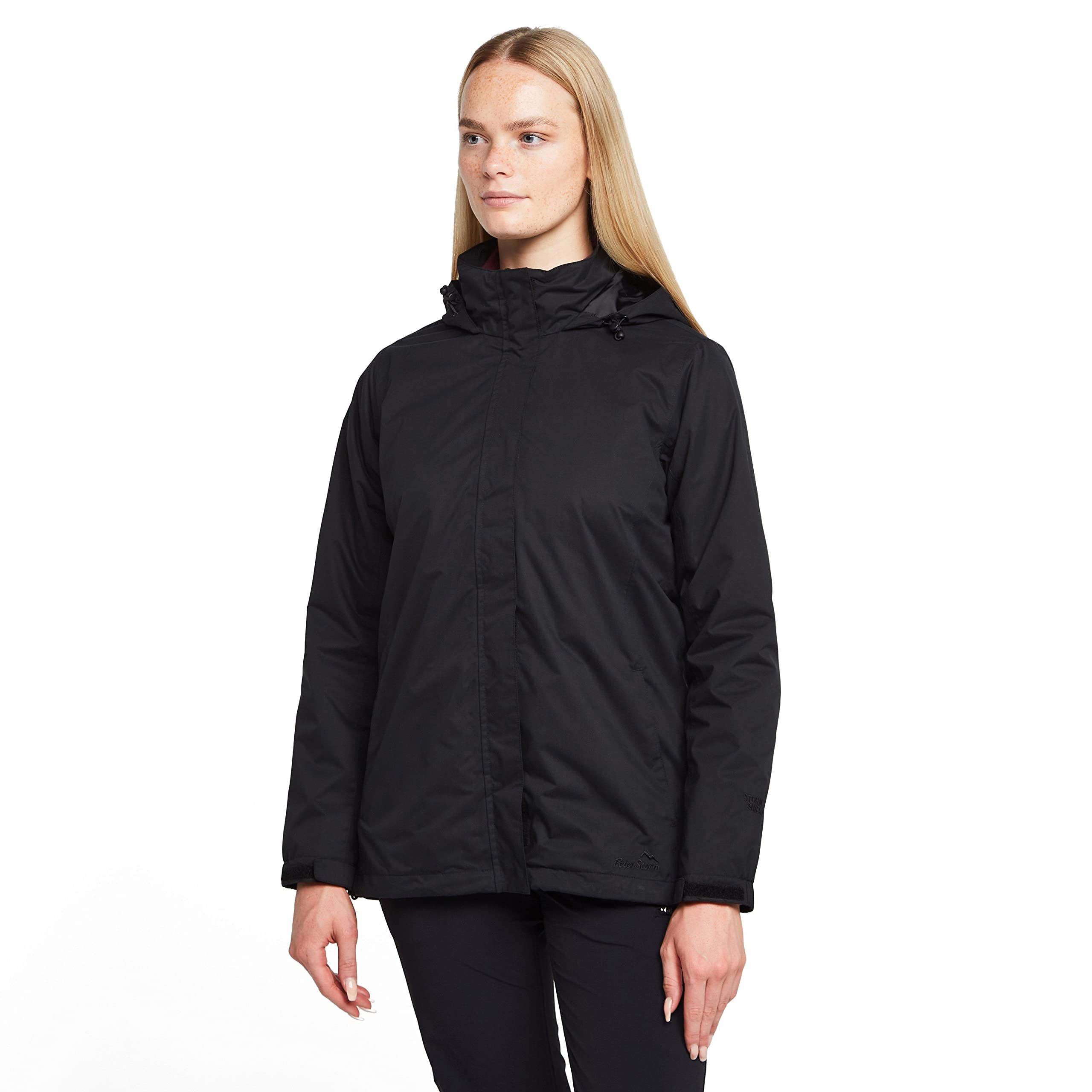 Peter Storm Women's Black Downpour 3-In-1 Jacket With Removable Fleece Midlayer & Adjustable Hood, Waterproof, Breathable & Warm Raincoat (Uk, Numeric, 20, Regular, Regular, )