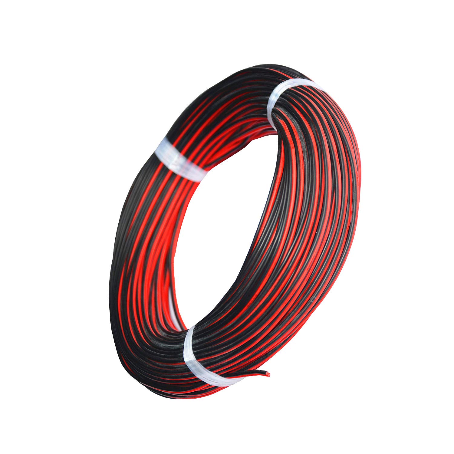 20 awg Silicone Electrical Wire 40 Meter [Black 20 m Red 20 m] 2 Conductor Parallel Wire line Soft and Flexible 20 Gauge Hook Up Oxygen Free Strands Tinned Copper Wire