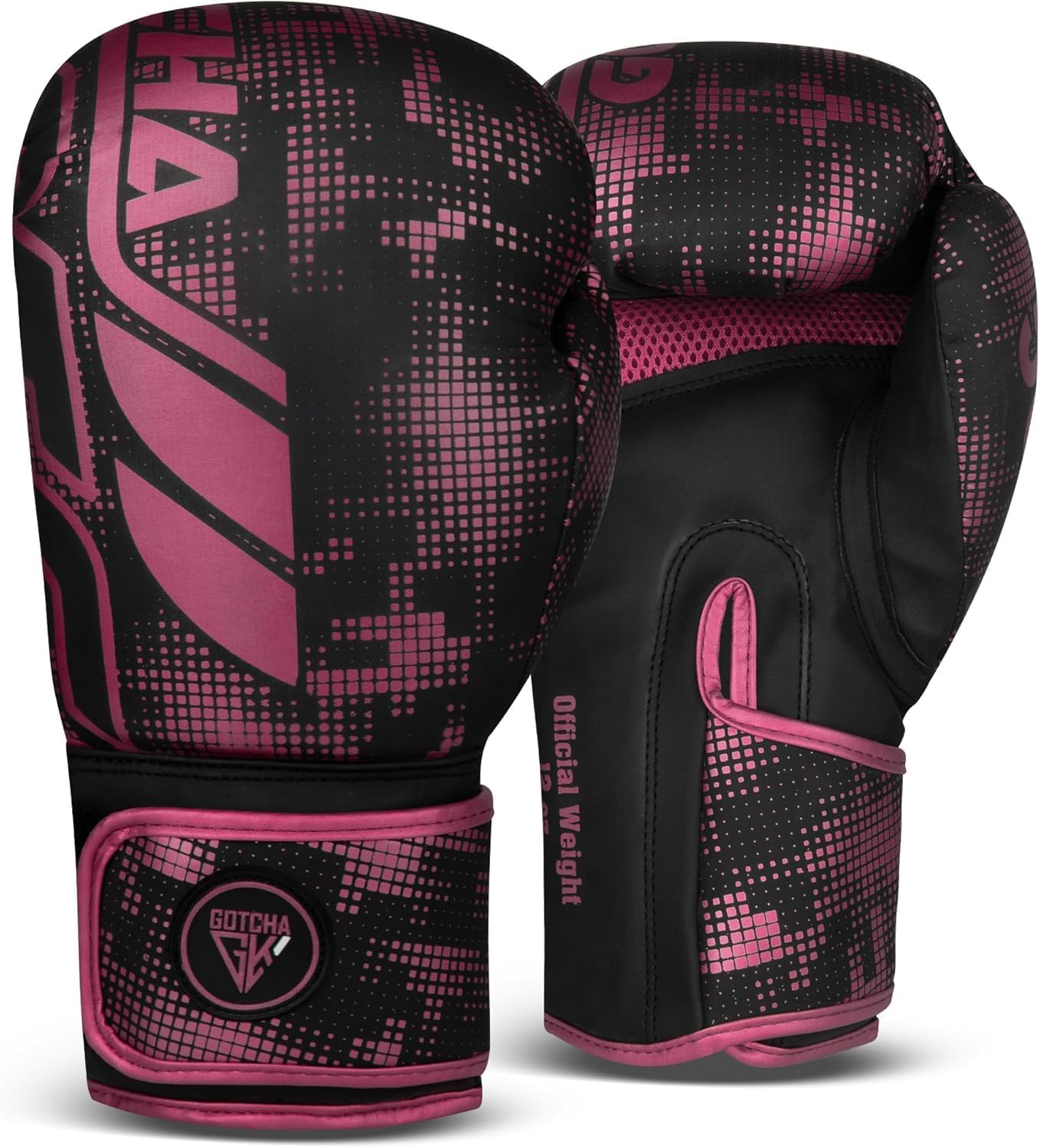 Boxing Gloves - Pro Training Sparring Gloves - Synthetic Leather Boxing Gloves Pair, Muay Thai, Kickboxing, Men Women Kids Workout Punchbag Boxing Glove, Multi-Layer Padding Gloves (Pink, 8 oz)