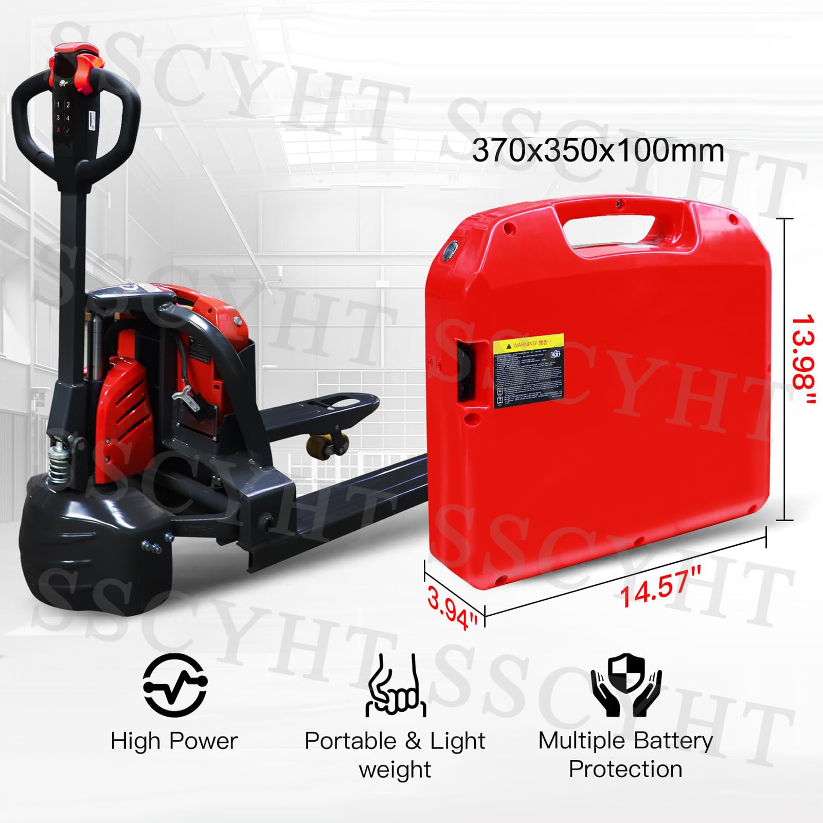 Batteria al Litio Sostitutiva per transpallet Elettrico e Carrello elevatore (24V 60Ah) con Controller Intelligente Integrato e connettore SBS75X.