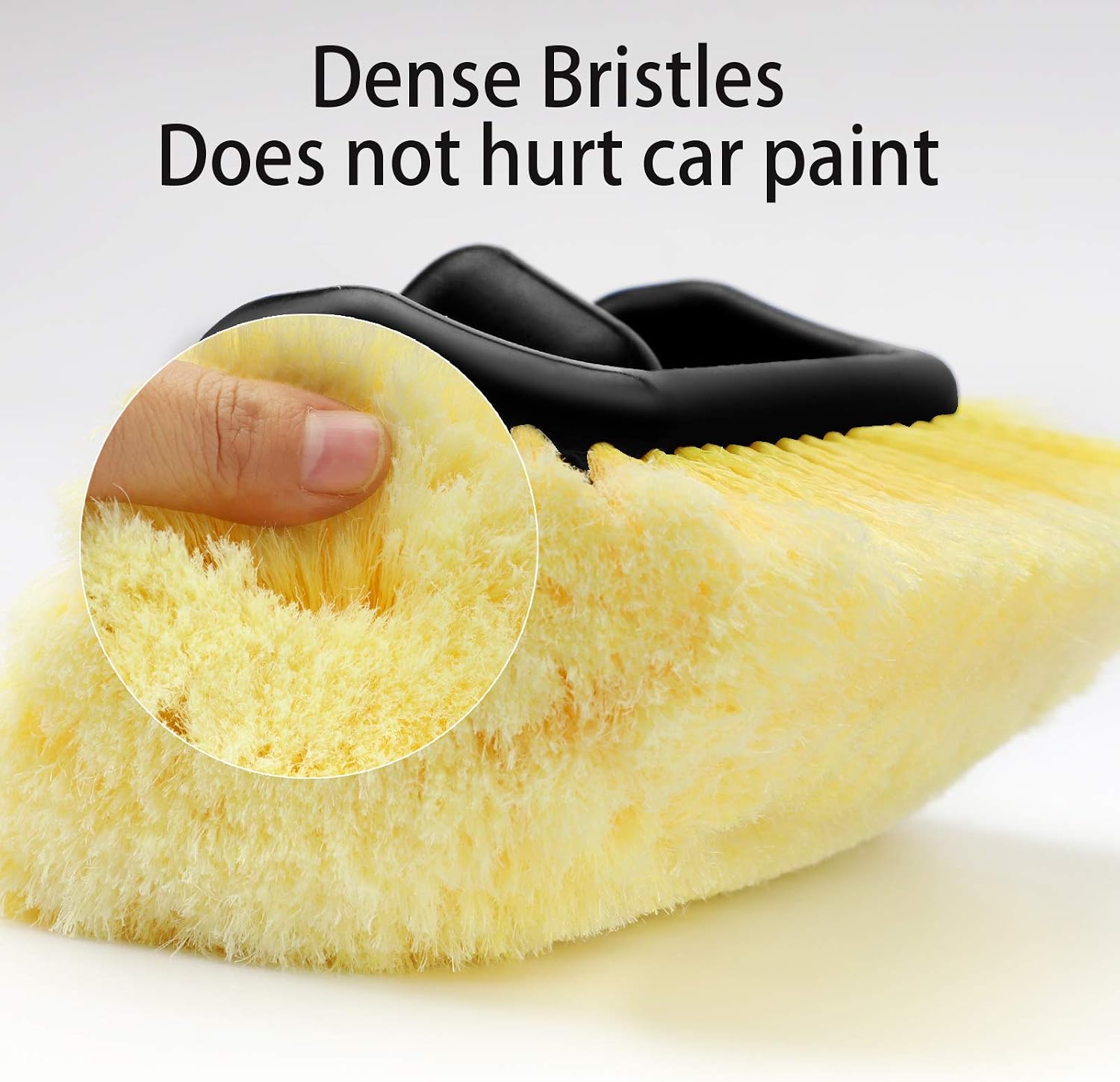 MOFEEZ 10" Car Wash Brush with Soft Detailing Bristle, Flow-Thru Dip Brush for Car Boat RV Camper Truck Washing