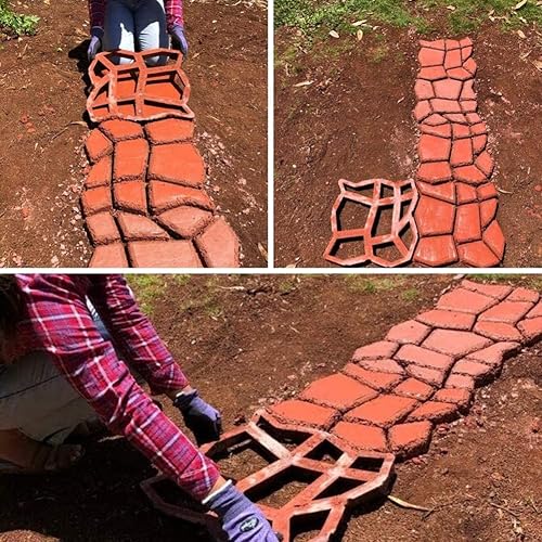 Miniatura 6 de Moldes y formas de hormigón paquete de 2 molduras reutilizables de piedra Pathmate para pavimento caminatas caminatas caminatas moldes de cemento