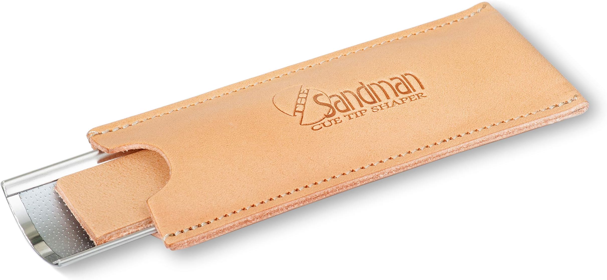 Sandman Pool Billiard Cue TIP Tool Shaper Scuffer+Leather Burnisher and Leather case