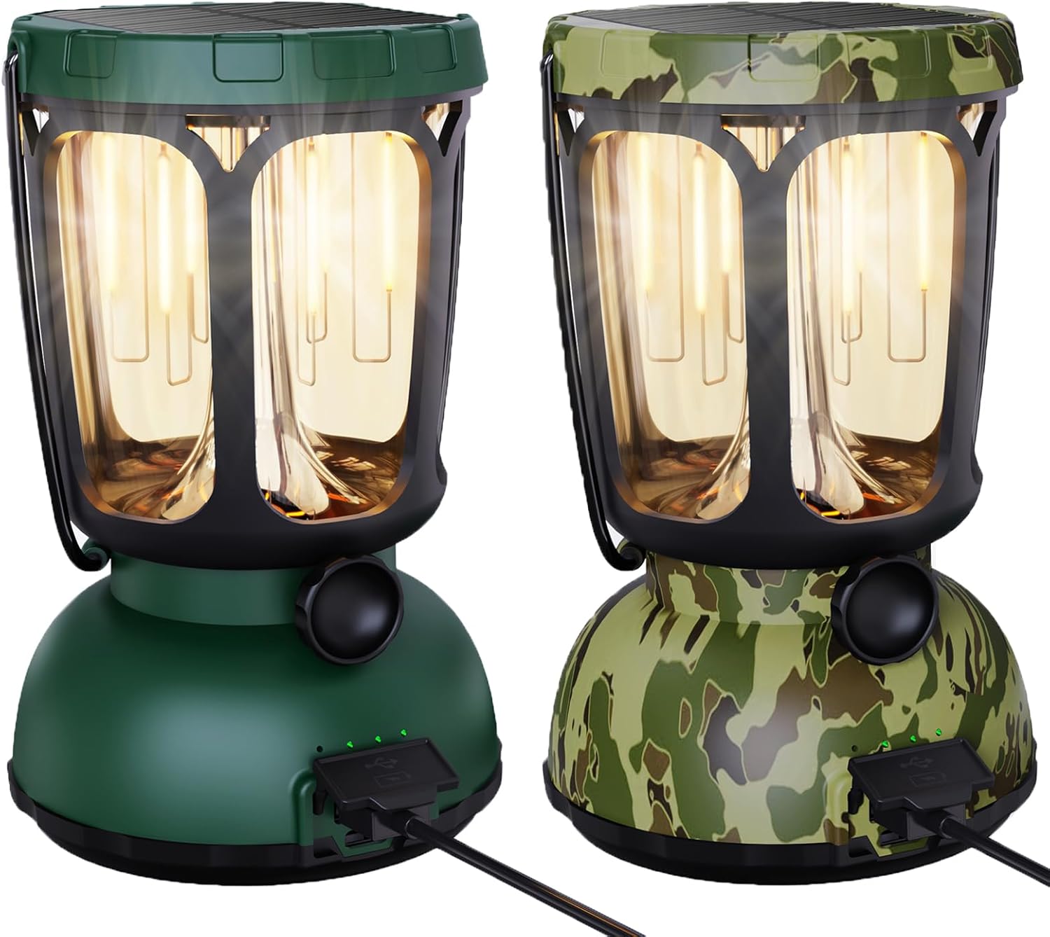 Raynic 6000 LED Camping Lantern, 650LM Hand Crank Solar Battery Powered Rechargeable Lantern