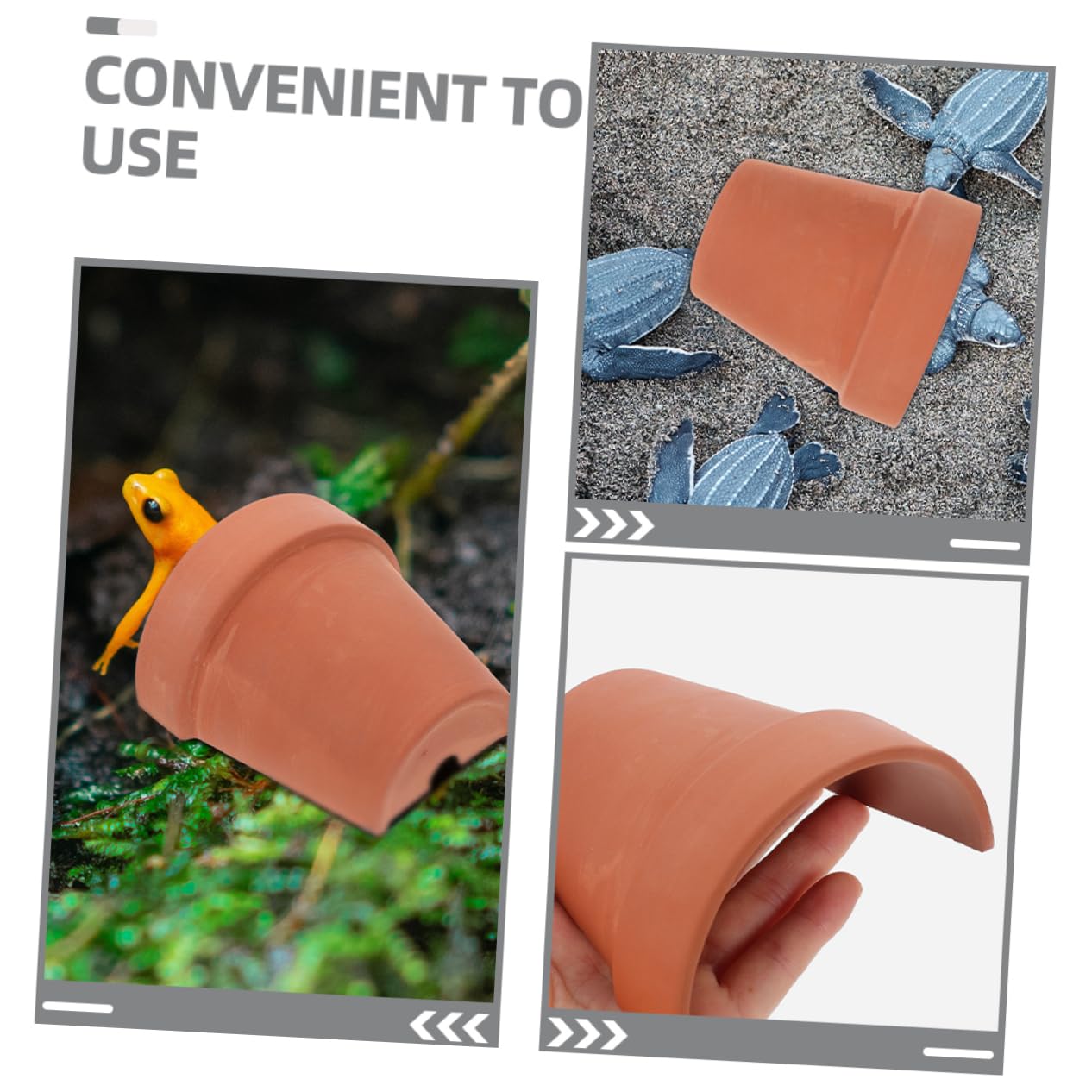 POPETPOP 4 Ensembles Trou De Cachette De Tortue Peluche Cachette De Tortues pour Aquarium Araignée Literie De Tortue Hamac pour Reptiles Lapin Fixation Sphaigne Trousse Argile 2 Pièces * 4