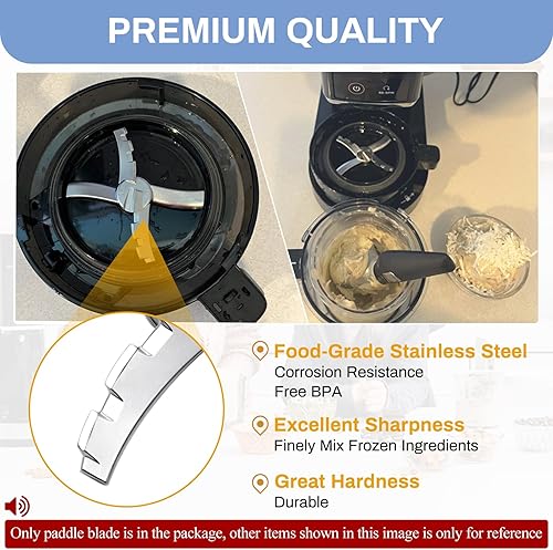 Miniatura 4 de NANOBABY Cuchilla de repuesto compatible con máquinas de helados Ninja Creami serie NC300, repuesto de paleta mezcladora para Ninja Creamerizer