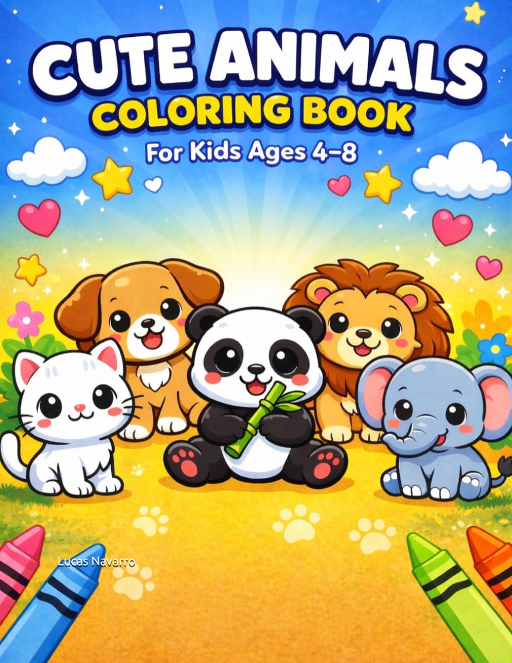 Cute Animals Coloring Book for Kids Ages 4–8: Fun and Easy Coloring Pages with Adorable Animals