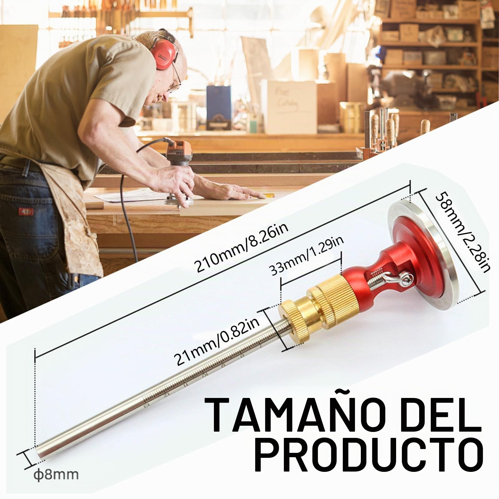 Calibre De Marcado, Herramienta De Marcado Con Función De Microajuste Calibre De Marcado Calibre De Marcado De Metal Cuchilla Para Madera Blanda Y Madera Dura Marcado De Ruedas