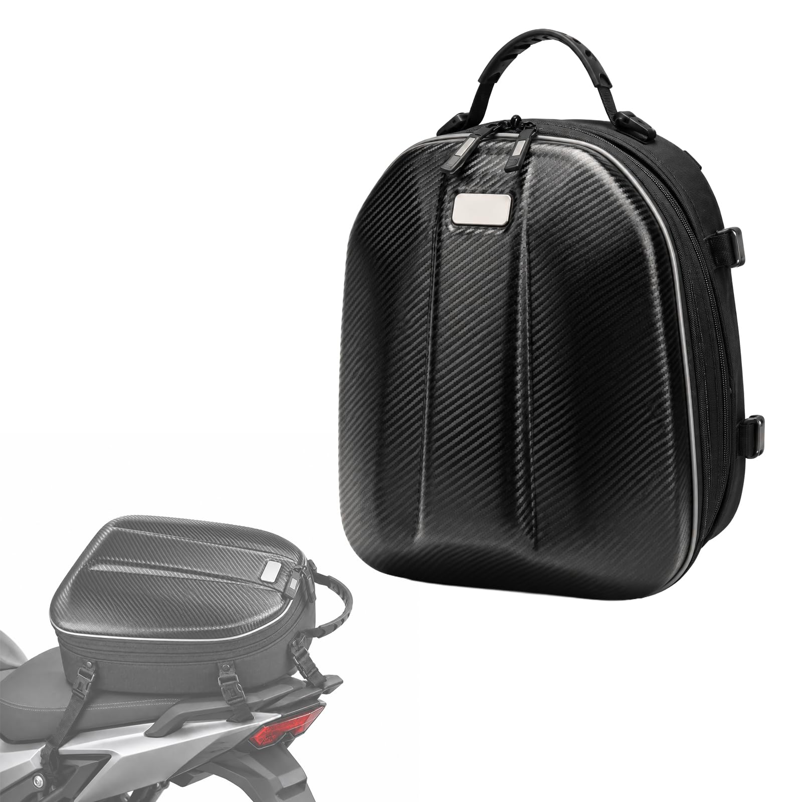Motorradtasche 24-35L EVA Hartschale Erweiterbar Wasserdicht mit Regenhaube