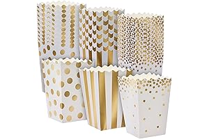 Sparkle and Bash Gold Foil Mini Popcorn Boxes: Add A Touch of...