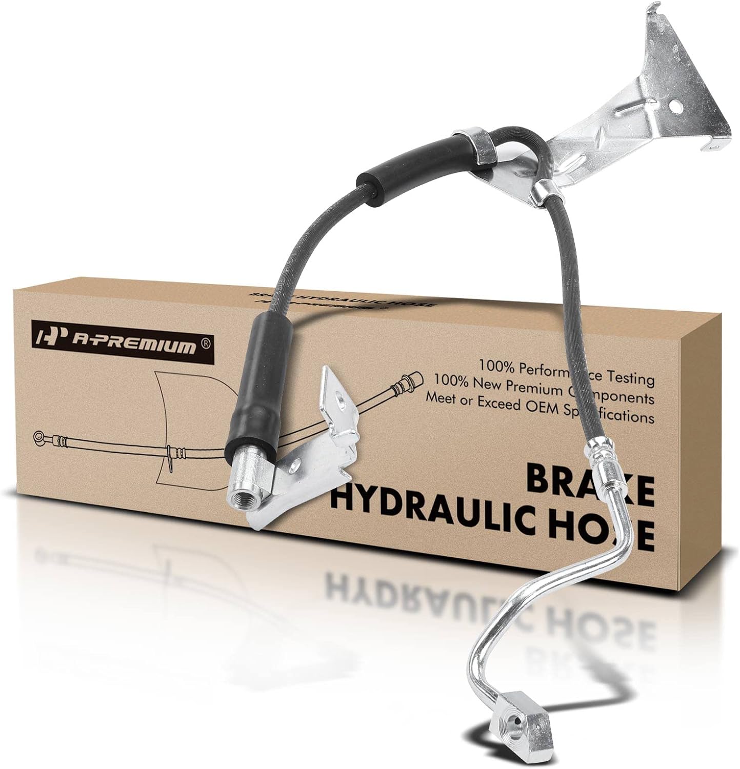 A-Premium Front Driver Brake Hydraulic Hose Compatible with Ford Models - F-250 Super Duty, F-350 Super Duty, F250 Super Duty, F350 Super Duty, 2005 2006 2007, 4WD Model Only