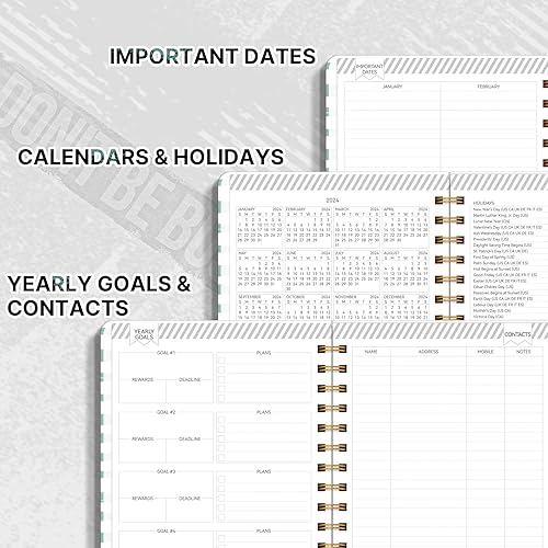 Miniatura 5 de GETINK Agenda 2024 diaria, semanal y mensual para mujeres, enero de 2024 a diciembre de 2024, agenda de tapa dura 2024, agenda con calendario con