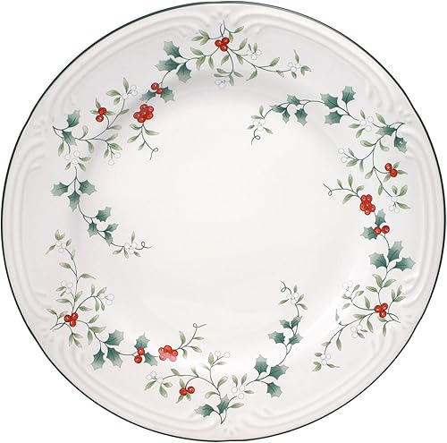 Miniatura 2 de Pfaltzgraff Winterberry - Platos llanos de 10-1/2 pulgadas, juego de 4, color blanco