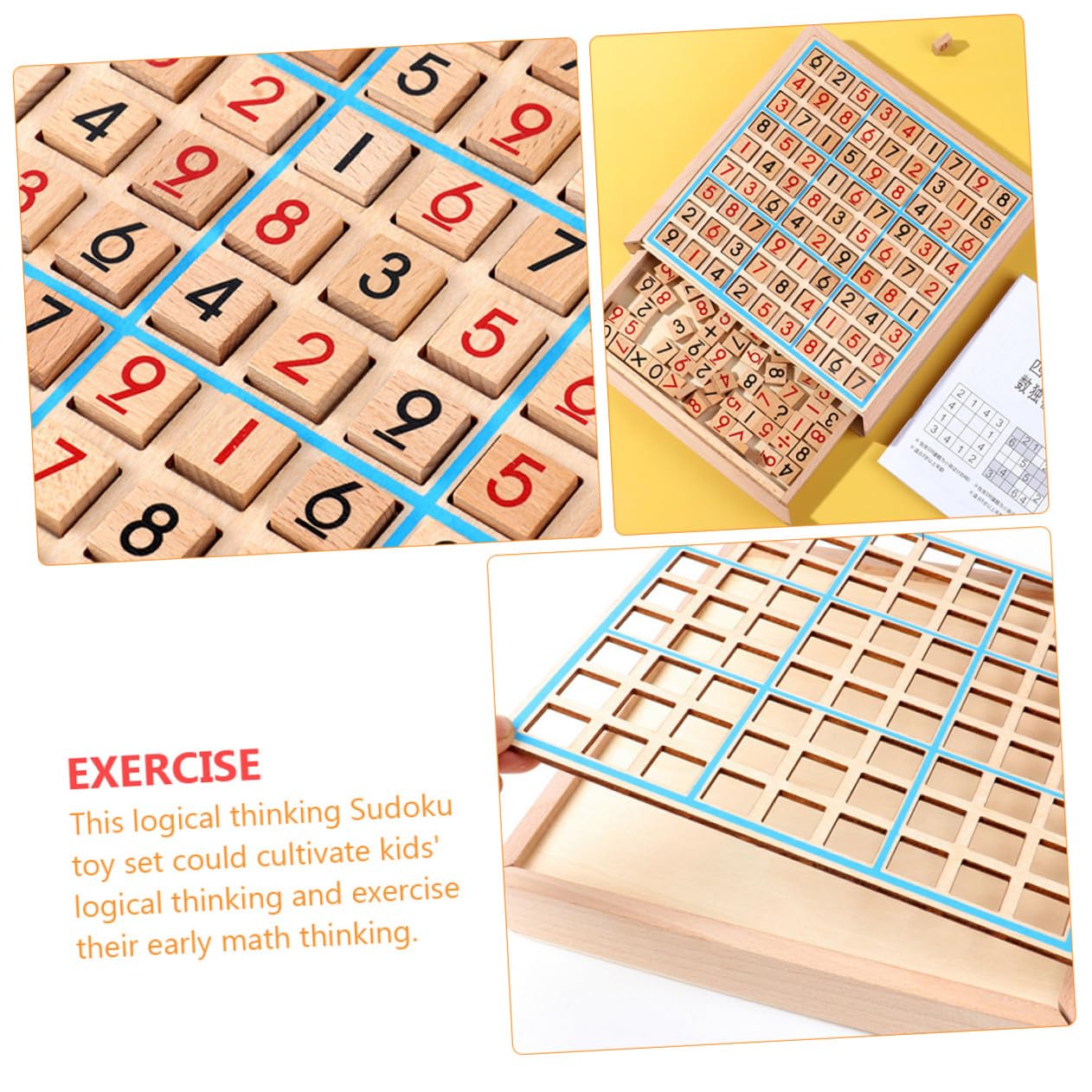 Juguete de Sudoku para Niños de Madera 9 Cuadrículas Decoracion Colegio