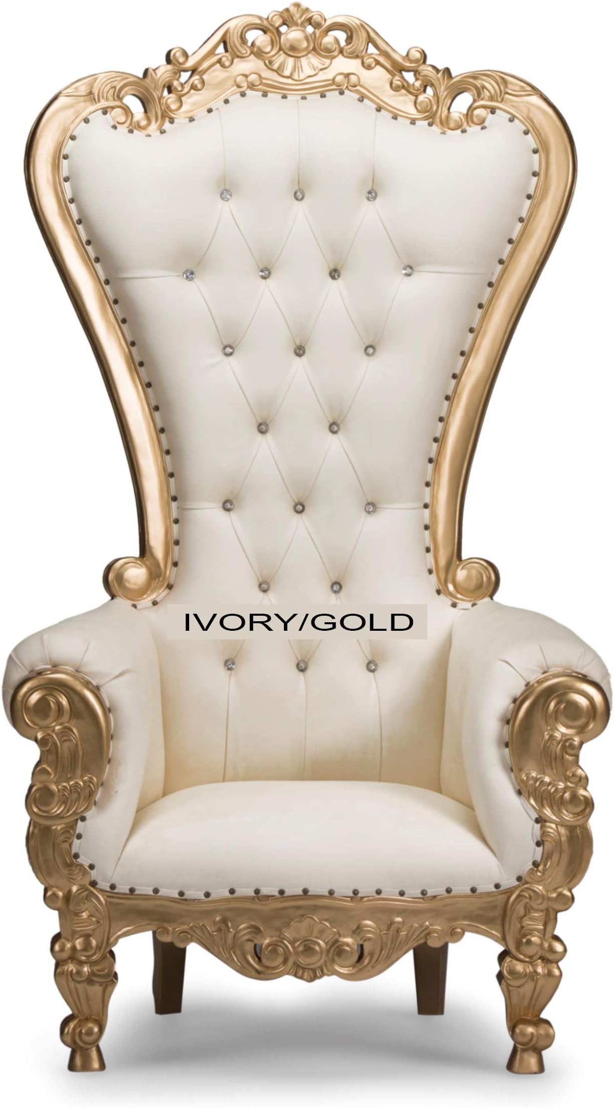 Elizabeth Throne Chair (Ivory/Gold)