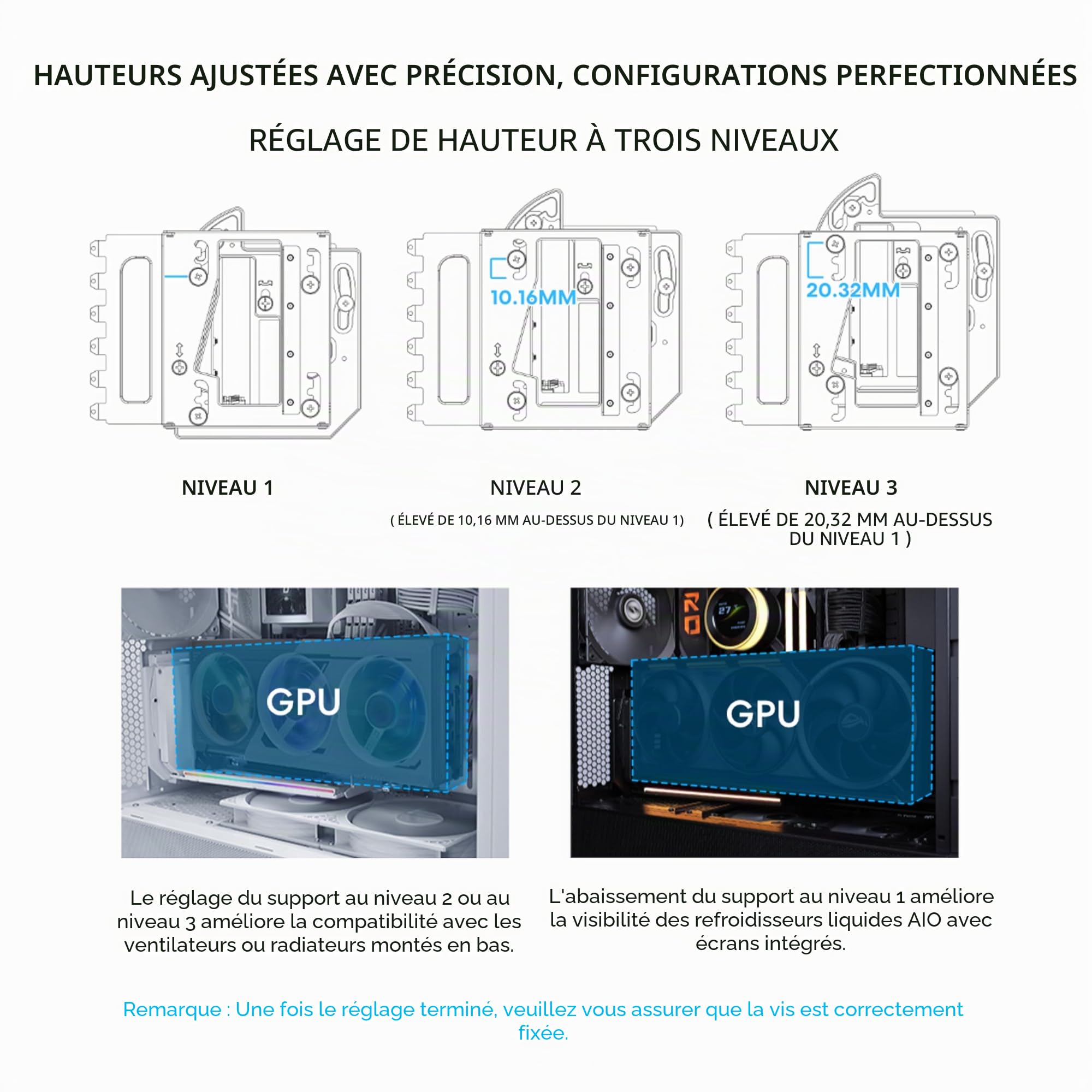 Lian Li ATX VG4v4 Boîtier PC 4 emplacements pour GPU Vertical – Câble élévateur PCI-E 5,0 x 16–200 mm, Compatible PCIe 3.0/4.0, Position réglable, s'adapte à la Plupart des boîtiers PC (VG4v4 Noir)