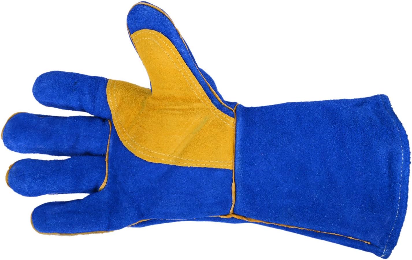Forney 53423 Leather Heavy Duty Men's Welding Gloves with Reinforced Thumb, X-Large, Blue/Gold
