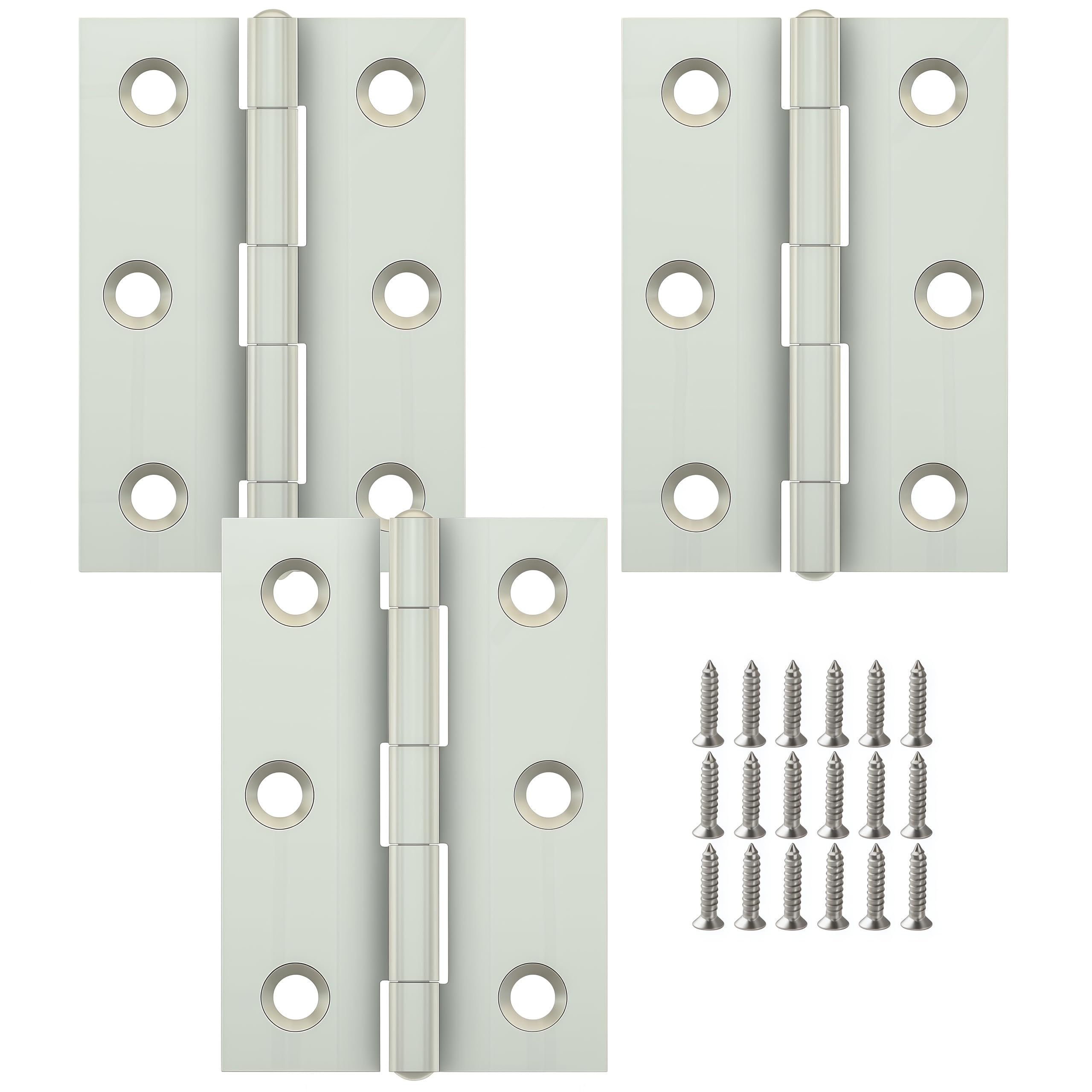 Vbnexyr Regular Door Hinges 3 Pack Stainless Steel Folding Hinges For Cabinets Casement Hinges And Door/Window Hardware With Screws 63 * 44 * 1.5Mm