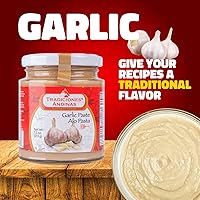 Vista 4 de Tradiciones Andinas Ajo en Pasta Peruano 7.5 oz - Productos de pasta de ajo peruano, tarro de vidrio, comida gourmet, Cocina, Producto del Perú