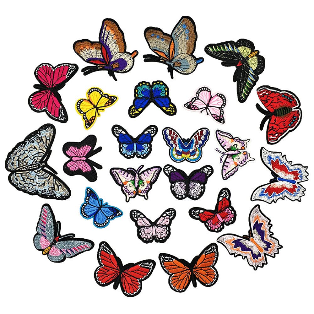 Patch thermocollant vêtement papillon broderie autocollant tissu adhésif