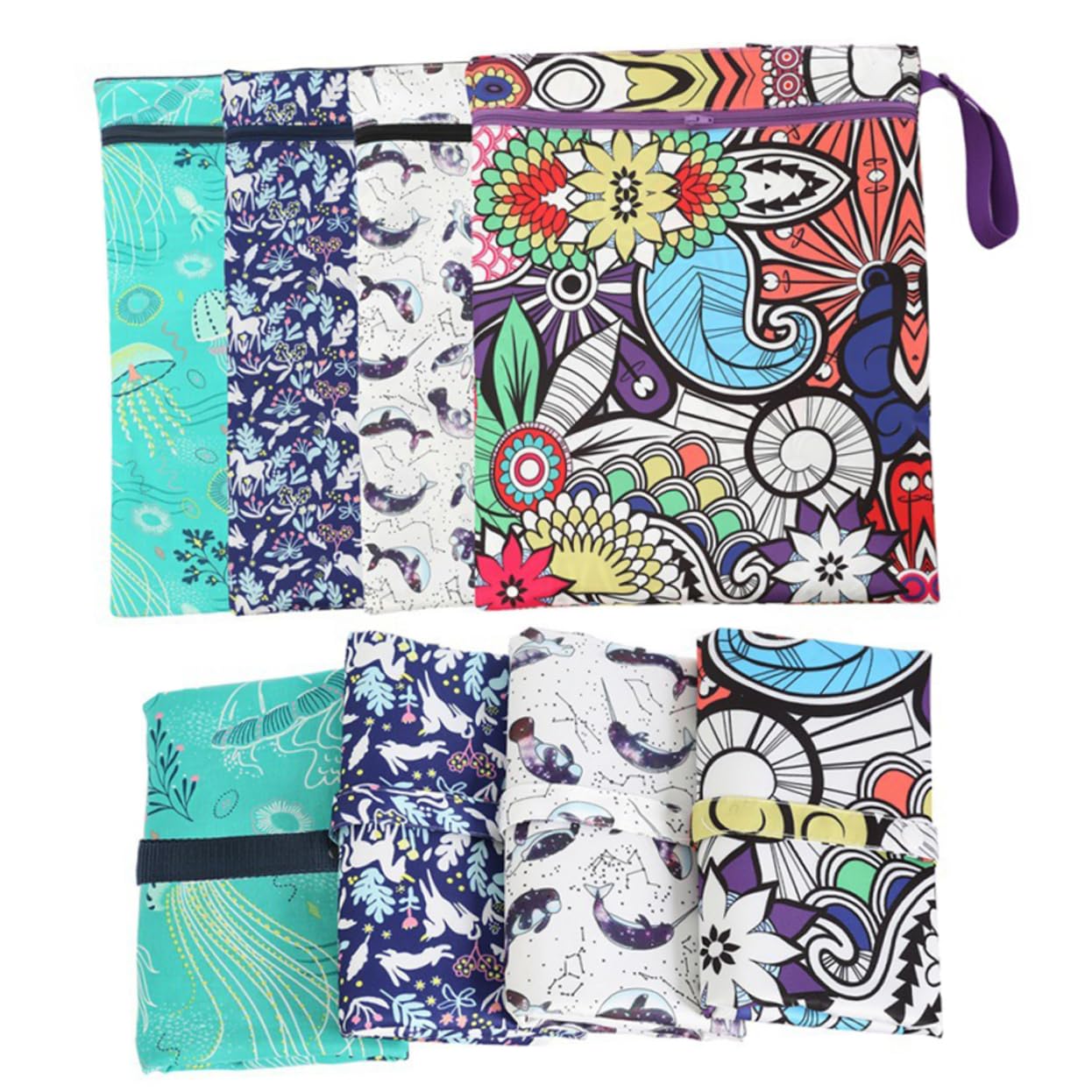 TOYANDONA 2 Piezas Bolsas Húmedas y Secas Bolsa Organizadora De Pañales Bolsa Mojada De Viaje Bolsa De Pañales Con Cremallera Bolsas Mojadas De Pañales De Tela Mojado y Seco Viajar Envase