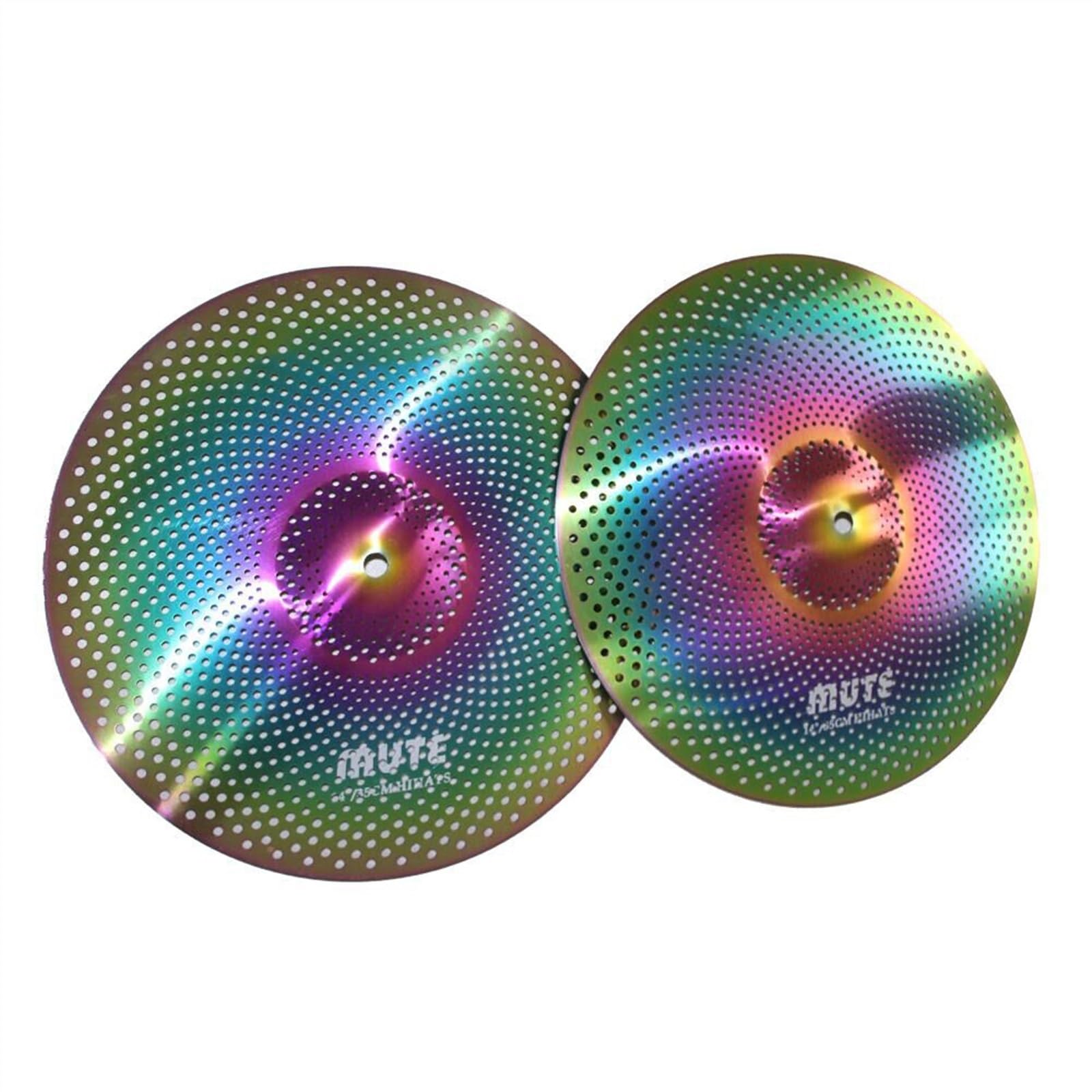 Piatto Muto Colorato Piatto A Basso Volume 2 Pezzi di Batteristi Hi-Hat da 14 Pollici Praticano Il Piatto Piatti per Principianti