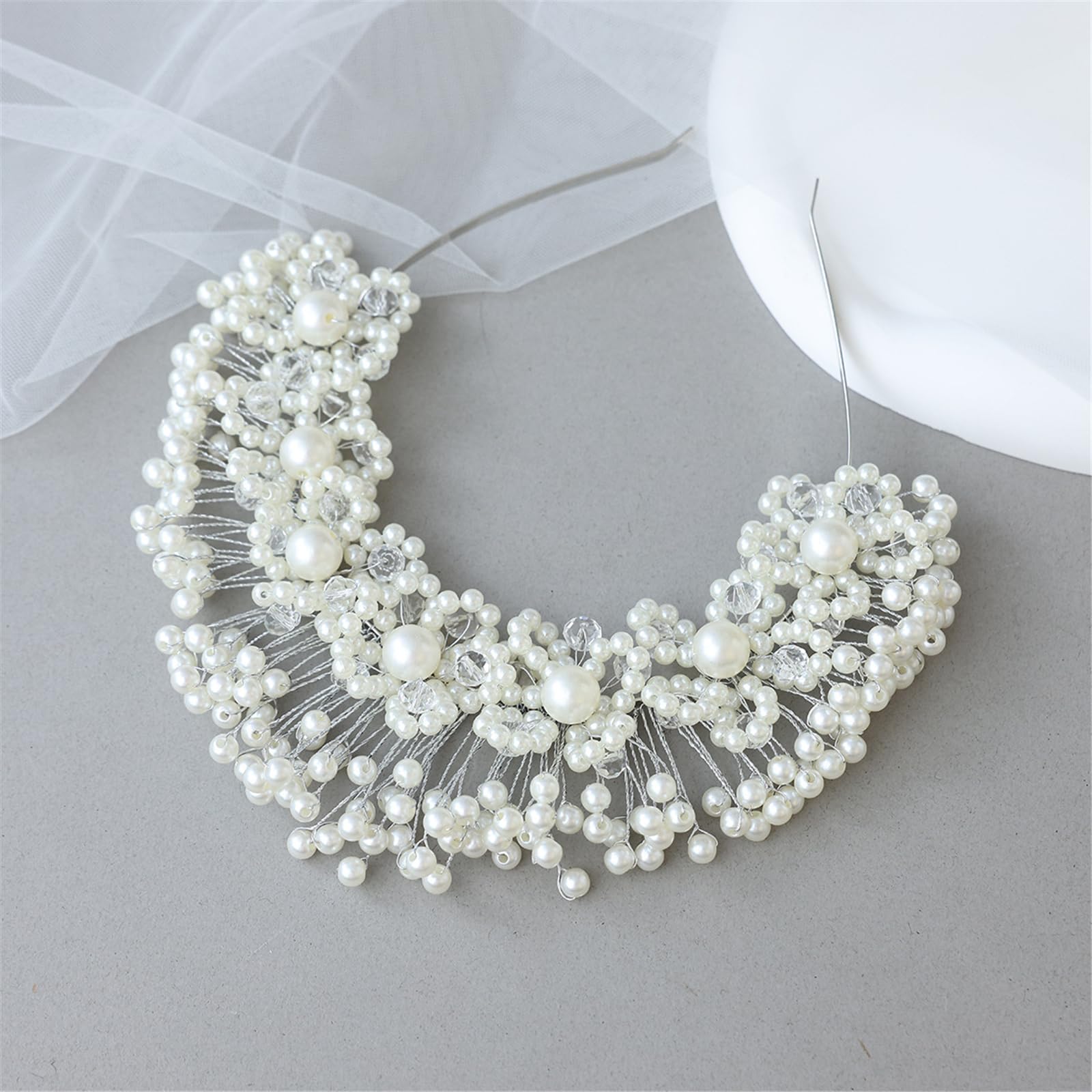 Fascia per capelli da sposa in perle, lega, per servizi fotografici matrimonio Fascia per capelli da sposa