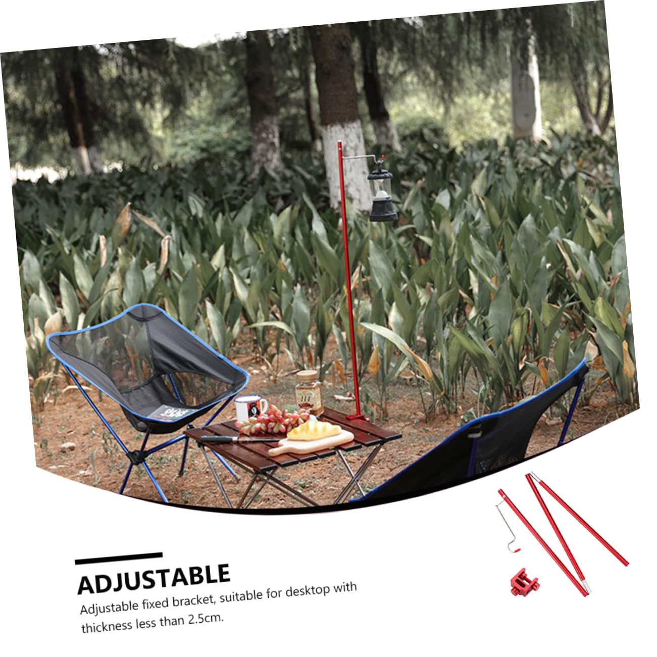 BESPORTBLE Portable Folding Light Pole for Outdoor Camping Lightweight Aluminum Alloy Lantern Stand Compact Design for Fits Tables Up to Thick for Camping