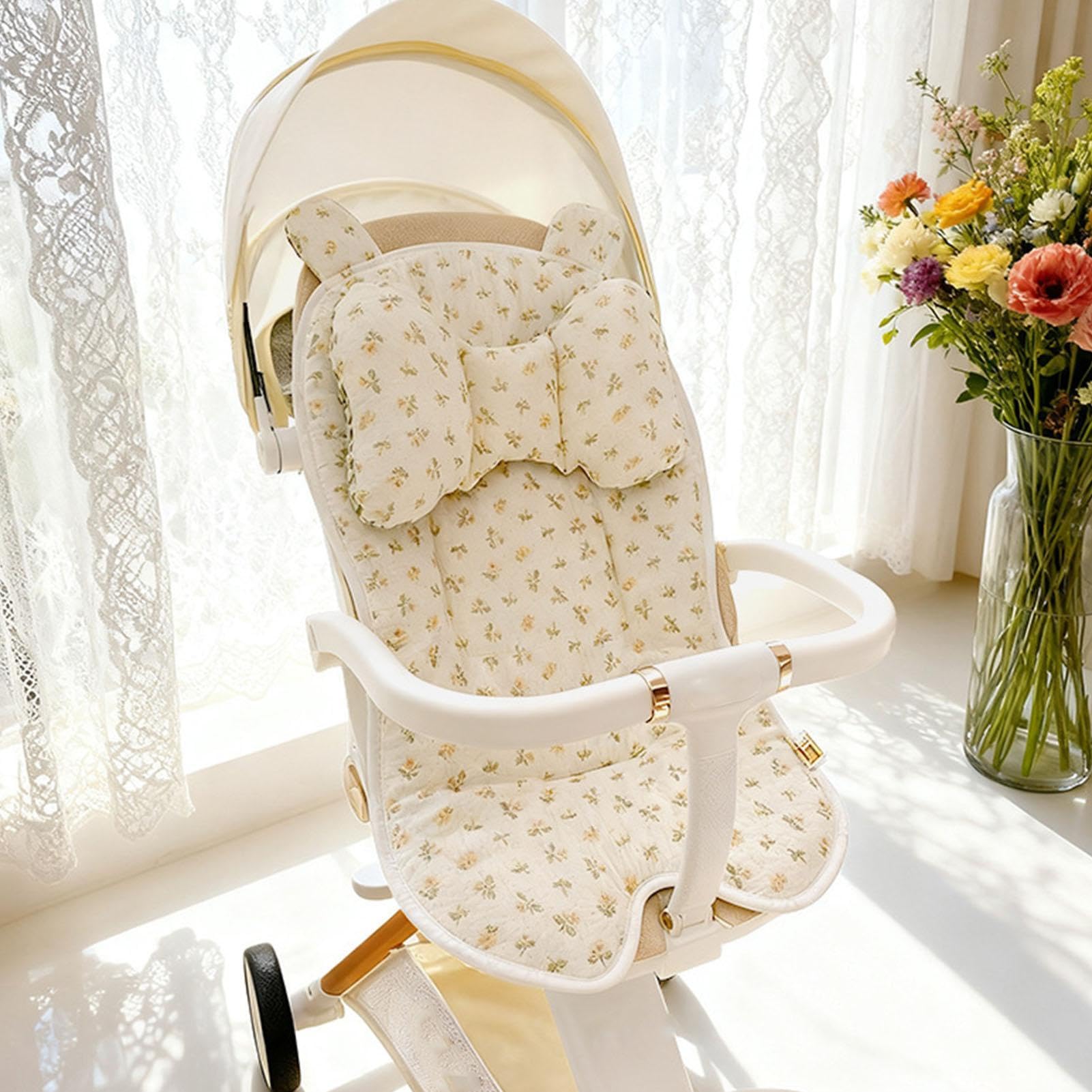 Kinderwagen Sitzauflage - Atmungsaktiv Weich Wendbar - Sitzauflage Kinderwagenpolster - für Zuhause Spaziergang Indoor Outdoor Einkaufen Camping Ausflug Reisen unterwegs Alltag Stadtbummel Mädchen