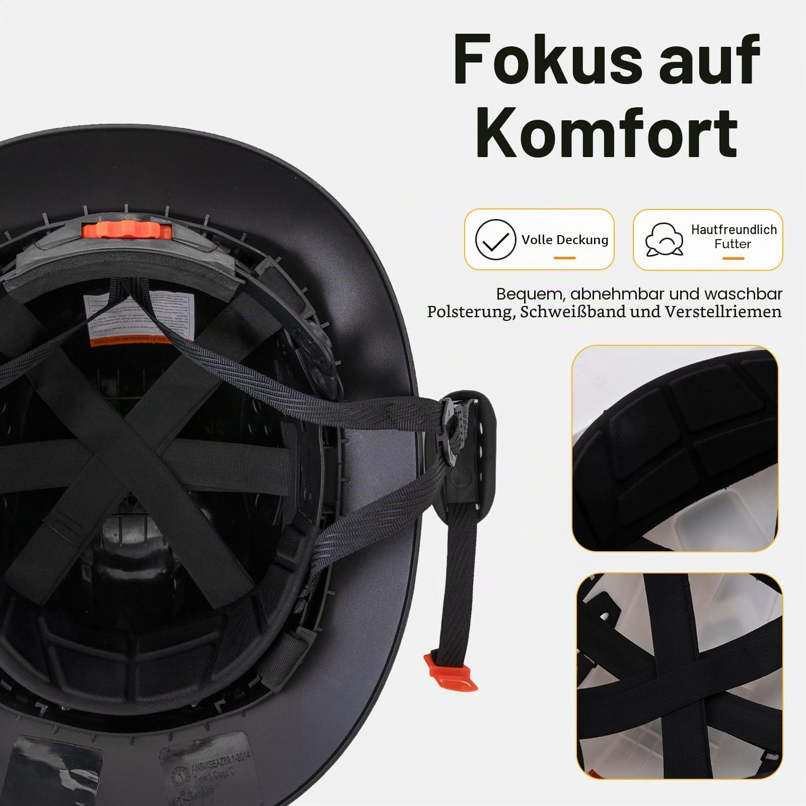 Cascos De Construccion Schutzhelm mit voller Krempe, belüftete Schutzhüte | Construction OSHA genehmigter, verstellbarer cooler Arbeitshelm für Damen und Herren