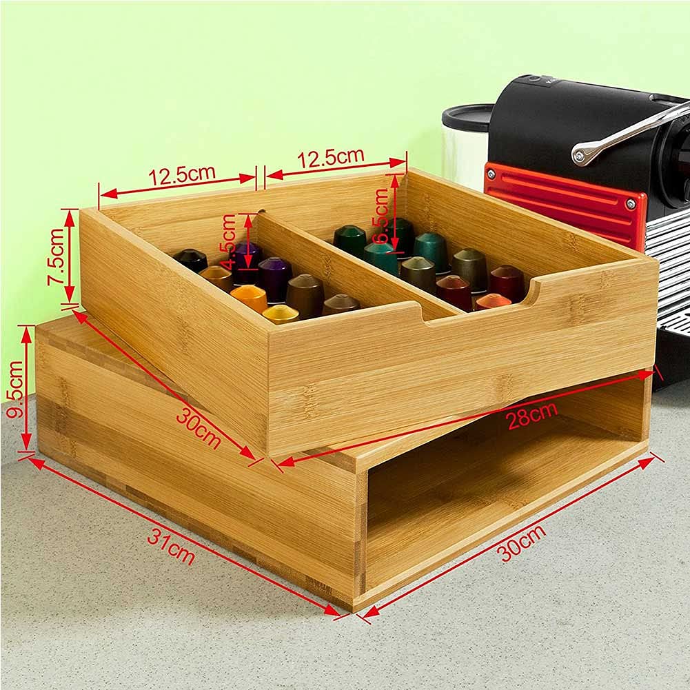 BAKAJI Koffiecapsule dubbele box capsuledispenser opbergdoos lade