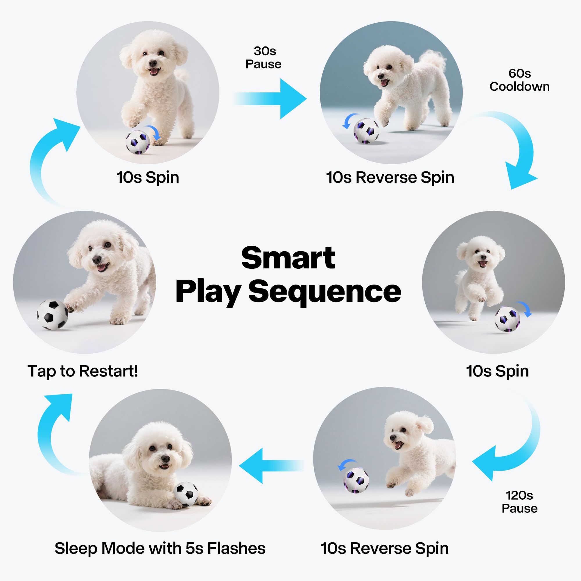 Pet Prime Automatic Rolling Ball for Dogs, Interactive Self Moving Dog Toy with 2 Play Modes, Rechargeable & Touch-Activated - Image 4