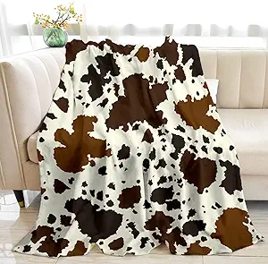 Cow Print Blankets and Throw, Cow Blanket for Adults,Cowhide Blanket for Girls, Cute Blankets for Teen Girls, Toddler Blanket for Kids, Cow Baby Blanket Cow Stuff for Women Highland Cow Decor 50"x 60"