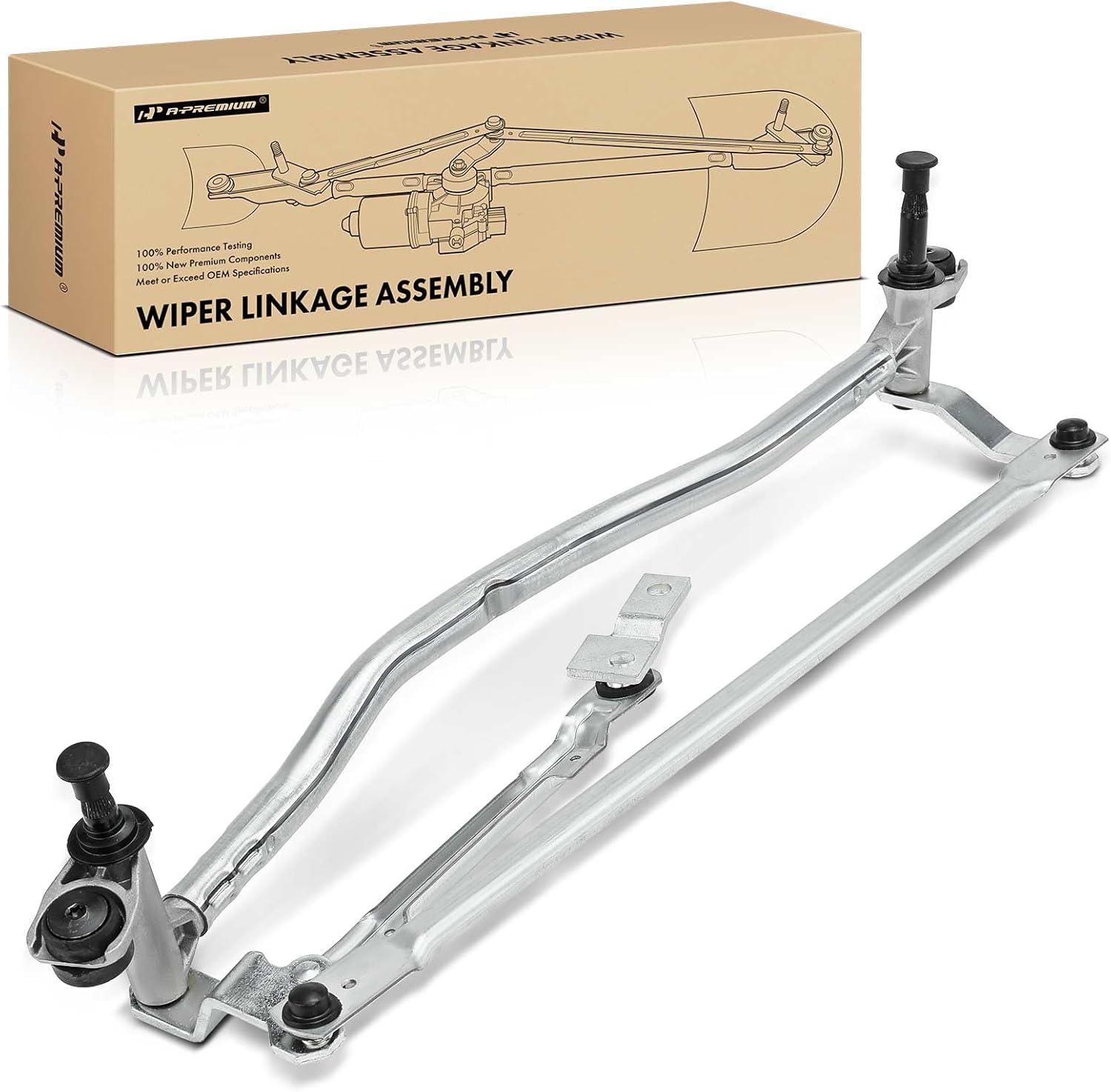 A-Premium Front Windshield Wiper Linkage Compatible with Audi A3/A3 Quattro 2006 2007 2008, Without Motor