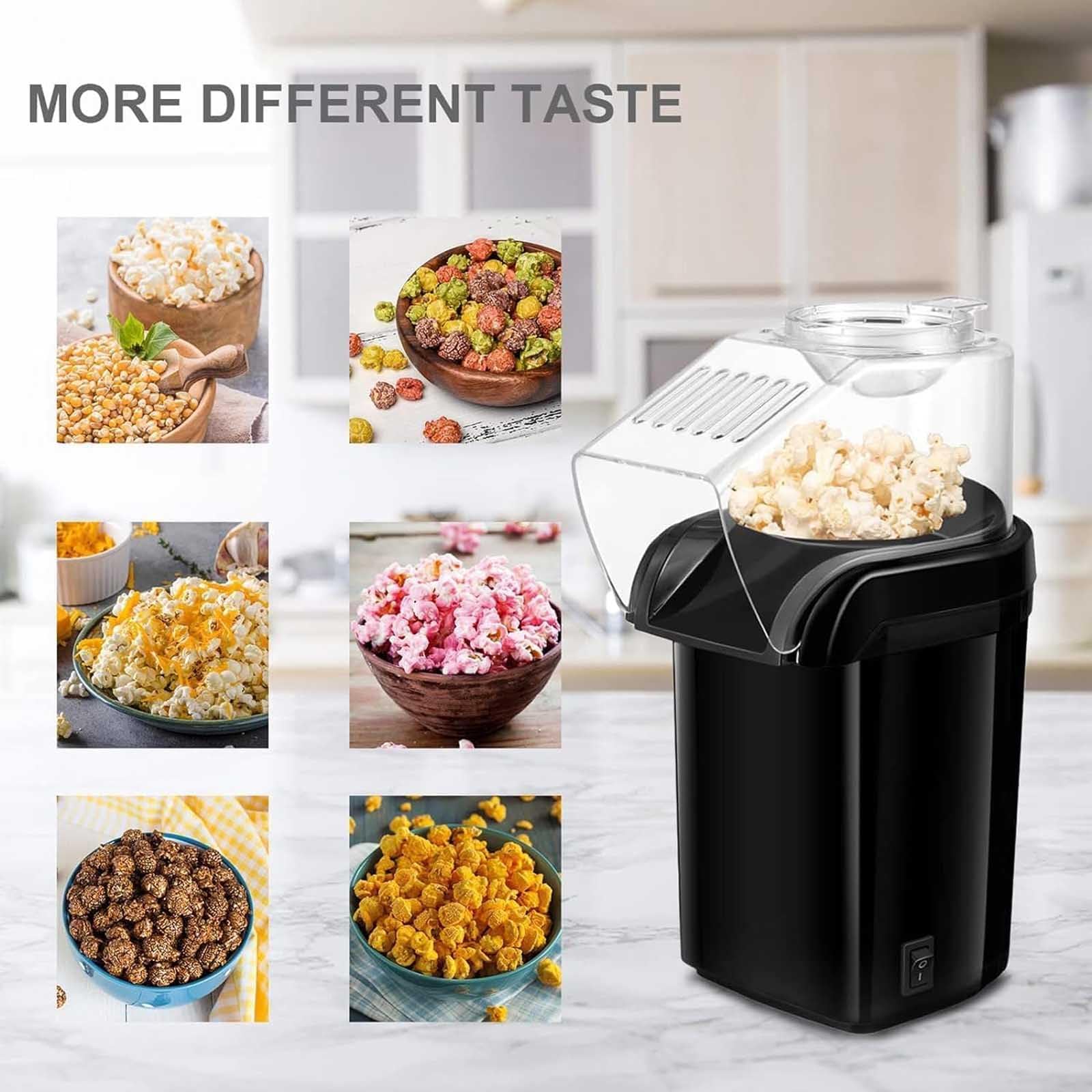 Macchina per Popcorn elettrica ad Aria Calda da 1200 W, Macchina per Popcorn ad Aria Calda, Senza Bisogno di Olio, spuntino Sano e Delizioso per Bambini, Adulti, Macchina per Popcorn